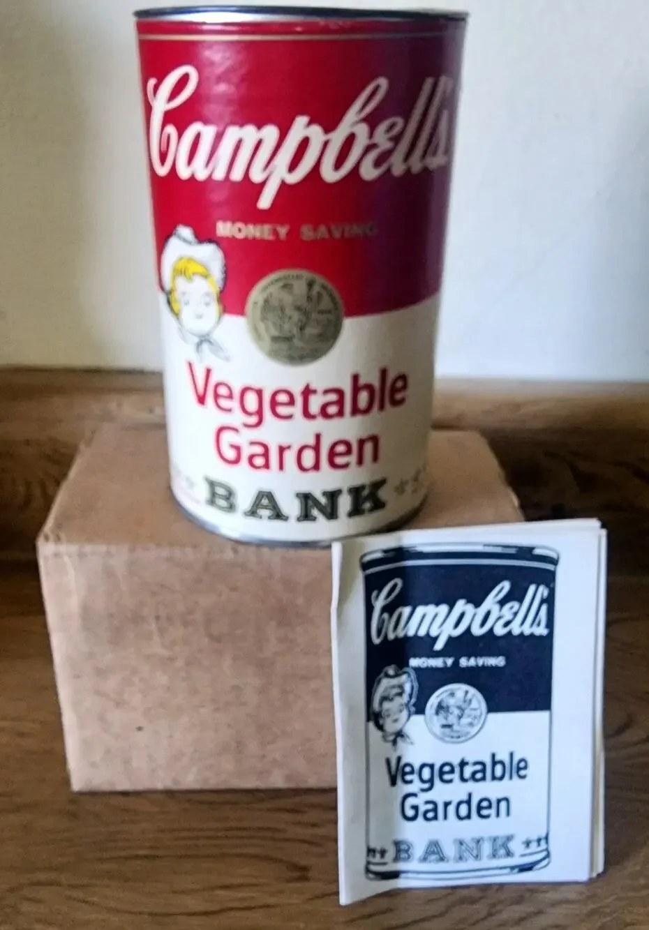Vintage Campbell's Vegetable Garden Bank Money Saving Still Bank Seed Can